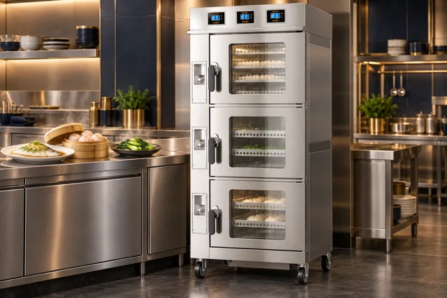 BOLDLION BL-SH-RSC-US066-BL Three-door glass-front steamer