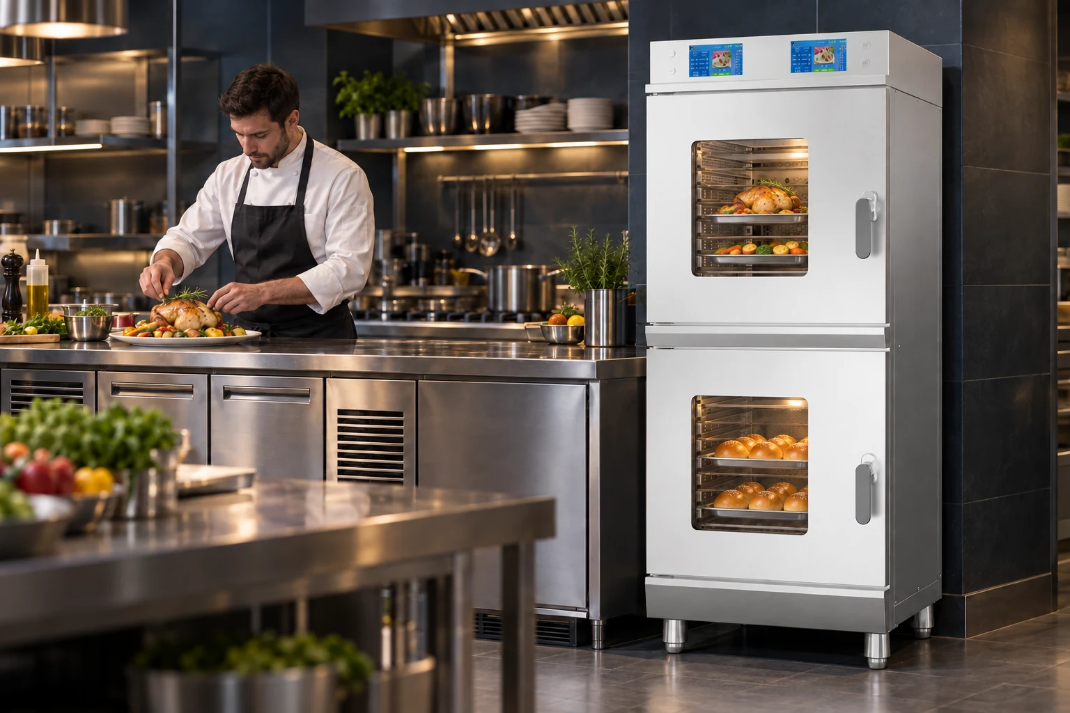Commercial Steam & Roast Ovens in a kitchen setting