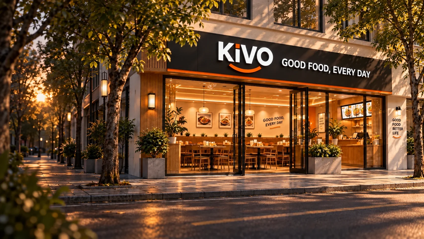 KIVO everyday dining restaurant with a warm open interior