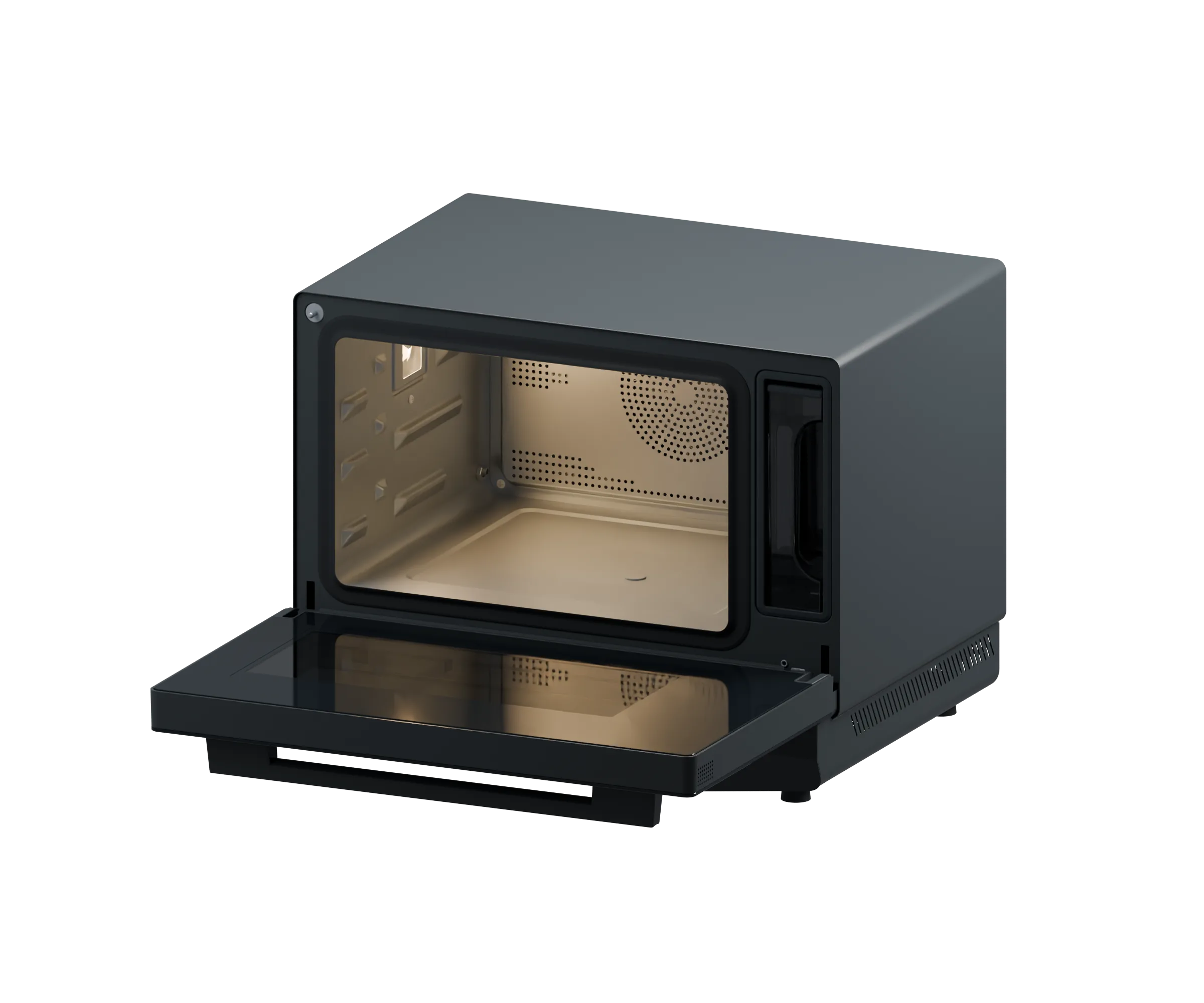 Open BOLDLION countertop steam oven showing its cooking chamber